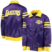 Men's Starter Purple Los Angeles Lakers The Captain II Full-Zip Varsity Jacket