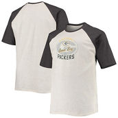Men's Oatmeal/Heathered Charcoal Green Bay Packers Big & Tall Raglan T-Shirt