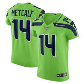 Nike Men's DK Metcalf Neon Green Seattle Seahawks Alternate Vapor Elite Player Jersey