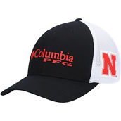 Men's Columbia Black Nebraska Huskers PFG Logo Snapback Hat