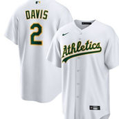 Men's Nike Khris Davis White Oakland Athletics Home Replica Player Name Jersey