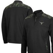 Men's Colosseum Black Texas Longhorns OHT Military Appreciation Commo Fleece Quarter-Zip Jacket