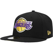 Men's New Era Black Los Angeles Lakers Team Wordmark 59FIFTY Fitted Hat