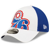 Men's New Era White/Royal Philadelphia 76ers Large Logo 39THIRTY Flex Hat