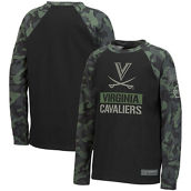 Youth Colosseum Black/Camo Virginia Cavaliers OHT Military Appreciation Raglan Long Sleeve T-Shirt