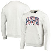 League Collegiate Wear Men's Heathered Gray Arizona Wildcats Upperclassman Pocket Pullover Sweatshirt