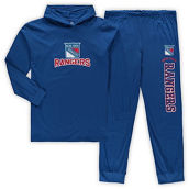 Men's Concepts Sport Blue New York Rangers Big & Tall Pullover Hoodie & Joggers Sleep Set