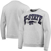 Men's League Collegiate Wear Heathered Gray Kansas State Wildcats Upperclassman Pocket Pullover Sweatshirt