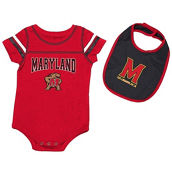 Colosseum Newborn & Infant Red Maryland Terrapins Chocolate Bodysuit & Bib Set