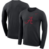Men's Nike Black Alabama Crimson Tide Big & Tall Primary Logo Legend Performance Long Sleeve T-Shirt