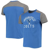 Men's Majestic Threads Royal/Heathered Gray Indianapolis Colts Gridiron Classics Field Goal Slub T-Shirt