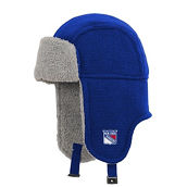 Youth Blue New York Rangers Flat Knit Trapper Hat