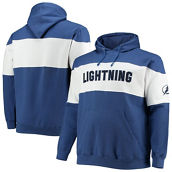 Men's Fanatics Branded Blue/White Tampa Bay Lightning Big & Tall Colorblock Fleece Hoodie