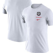 Men's Nike White Georgia Bulldogs Mascot Logo Stack Legend Performance T-Shirt