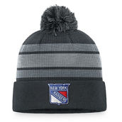 Men's Fanatics Branded Charcoal New York Rangers Authentic Pro Home Ice Cuffed Knit Hat with Pom