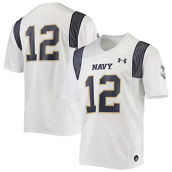Under Armour Men's #12 White Navy Midshipmen Replica Player Jersey