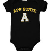 Infant Black Appalachian State Mountaineers Arch Logo Bodysuit