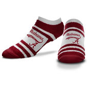 Women's For Bare Feet Alabama Crimson Tide Block Stripe Fuzzy Ankle Socks