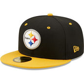 Men's New Era Black/Gold Pittsburgh Steelers Two-Tone Flipside 59FIFTY Fitted Hat