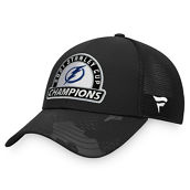 Men's Fanatics Branded Black Tampa Bay Lightning 2021 Stanley Cup Champions Locker Room Adjustable Trucker Hat