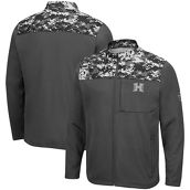Colosseum Men's Charcoal Hawaii Warriors OHT Military Appreciation Digi Camo Full-Zip Jacket