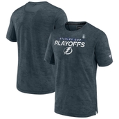 Men's Fanatics Branded Charcoal Tampa Bay Lightning Authentic Pro 2022 Stanley Cup Playoffs T-Shirt