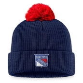 Men's Fanatics Branded Navy New York Rangers Team Cuffed Knit Hat with Pom
