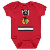 Infant Red Chicago Blackhawks Mock Jersey Stripes Bodysuit