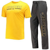 Men's Concepts Sport Heathered Charcoal/Yellow Wichita State Shockers Meter T-Shirt & Pants Sleep Set