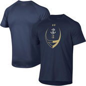 Men's Under Armour Navy Navy Midshipmen Football Icon Raglan Performance T-Shirt