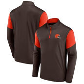 Men's Fanatics Branded Brown/Orange Cleveland Browns Primary Logo Quarter-Zip Jacket