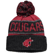 Youth Top of the World Crimson Washington State Cougars Below Zero Cuffed Knit Hat With Pom