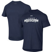 Men's Under Armour Navy Howard Bison Logo Stripe Performance Raglan T-Shirt