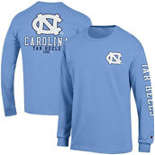 Champion Men's Carolina Blue North Carolina Tar Heels Team Stack Long Sleeve T-Shirt