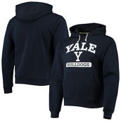 League Collegiate Wear Men's Navy Yale Bulldogs Volume Up Essential Fleece Pullover Hoodie