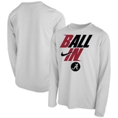 Youth Nike White Alabama Crimson Tide Ball In Bench Long Sleeve T-Shirt