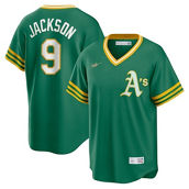Nike Men's Reggie Jackson Kelly Green Oakland Athletics Road Cooperstown Collection Player Jersey