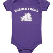 Two Feet Ahead Infant Purple TCU Horned Frogs Arch & Logo Bodysuit