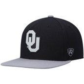 Youth Top of the World Black/Gray Oklahoma Sooners Atticus Snapback Hat