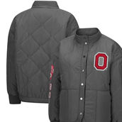 Colosseum Women's Charcoal Ohio State Buckeyes Quilted Full-Snap Jacket