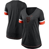 Women's Nike Black San Francisco Giants Mesh Logo Fashion Tri-Blend Performance V-Neck T-Shirt