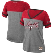Women's Mitchell & Ness Scottie Pippen Heathered Charcoal Chicago Bulls Team Captain V-Neck T-Shirt