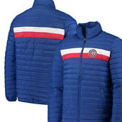 G-III Sports by Carl Banks Men's Royal Chicago Cubs Yard Line Quilted Full-Zip Jacket