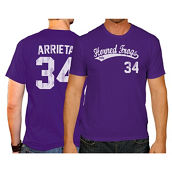 Men's Original Retro Brand Jake Arrieta Purple TCU Horned Frogs NCAA Baseball T-Shirt