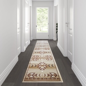 Flash Furniture Lodi Collection Southwestern Area Rug - Olefin Rug with Jute Backing for Hallway, Entryway, Bedroom, Living Room