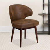 Flash Furniture Comfort Back Series Side Reception Chair with Walnut Legs