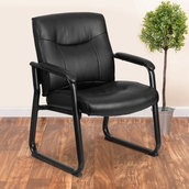 Flash Furniture HERCULES Series Big & Tall 500 lb. Rated LeatherSoft Executive Side Reception Chair with Sled Base