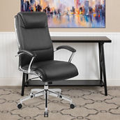 Flash Furniture High Back Designer Smooth Upholstered Executive Swivel Office Chair with Chrome Base and Arms