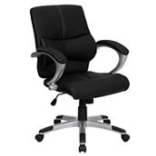 Flash Furniture Mid-Back LeatherSoft Contemporary Swivel Manager's Office Chair with Arms