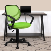 Flash Furniture Low Back Mesh Swivel Task Office Chair with Curved Square Back and Arms